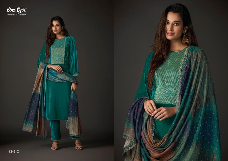 Omtex Utsavi Velvet Embroidery Salwar Kameez Wholesale Catalog