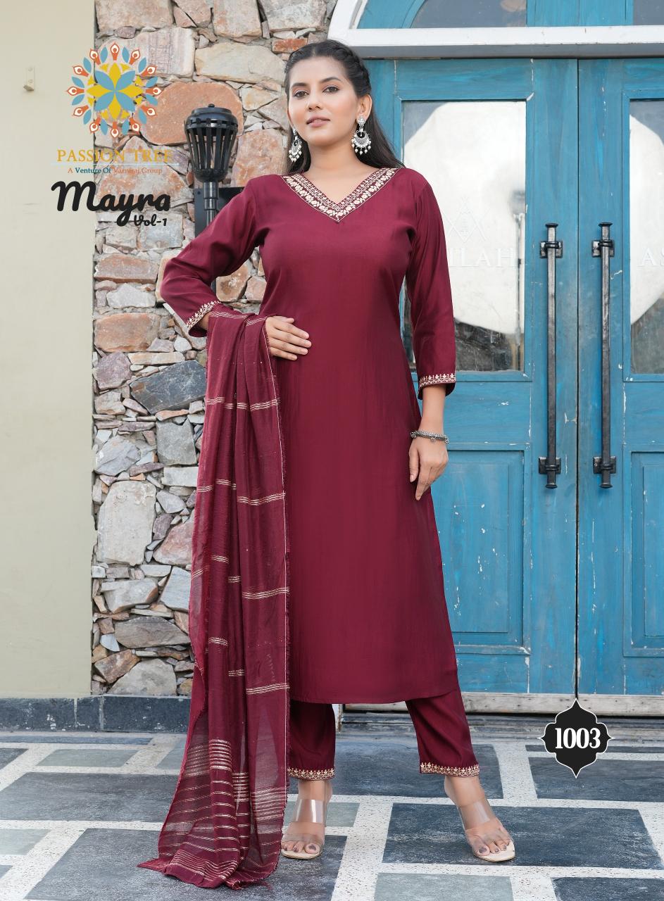 Passion Tree Mayra Vol 1 plain black kurti online india