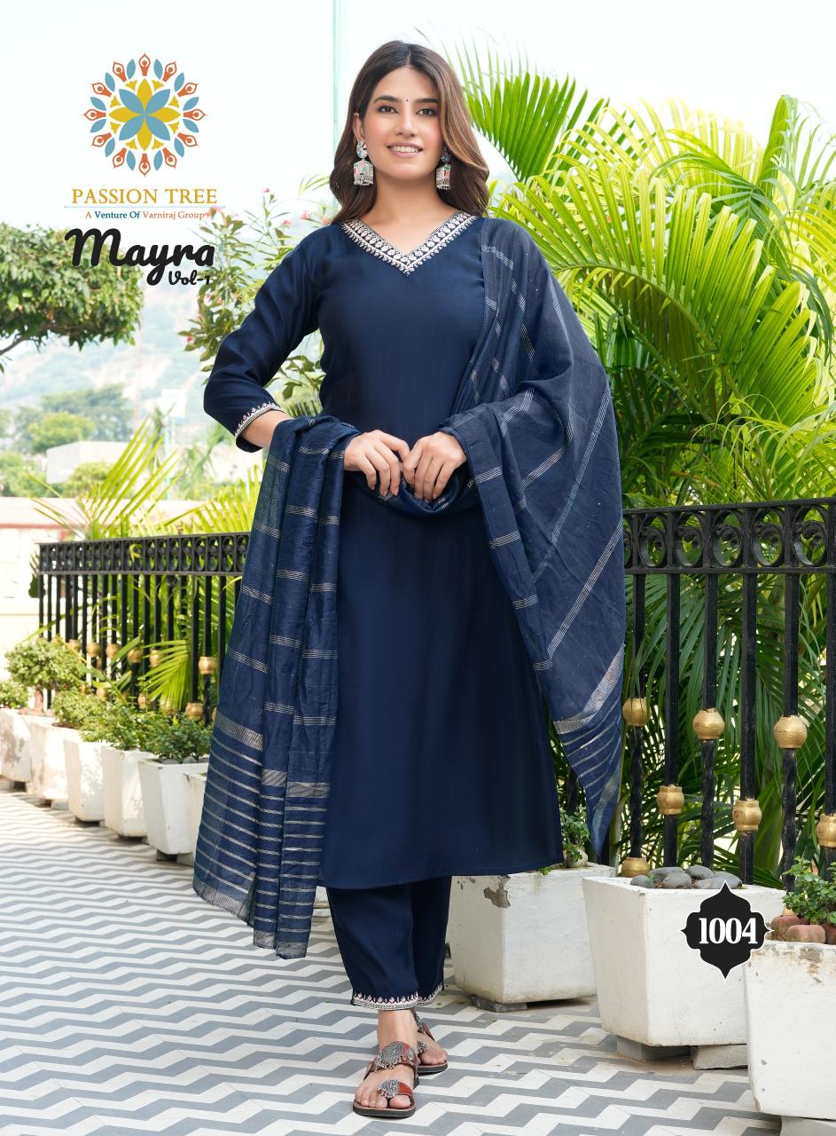 Passion Tree Mayra Vol 1 plain black kurti online india