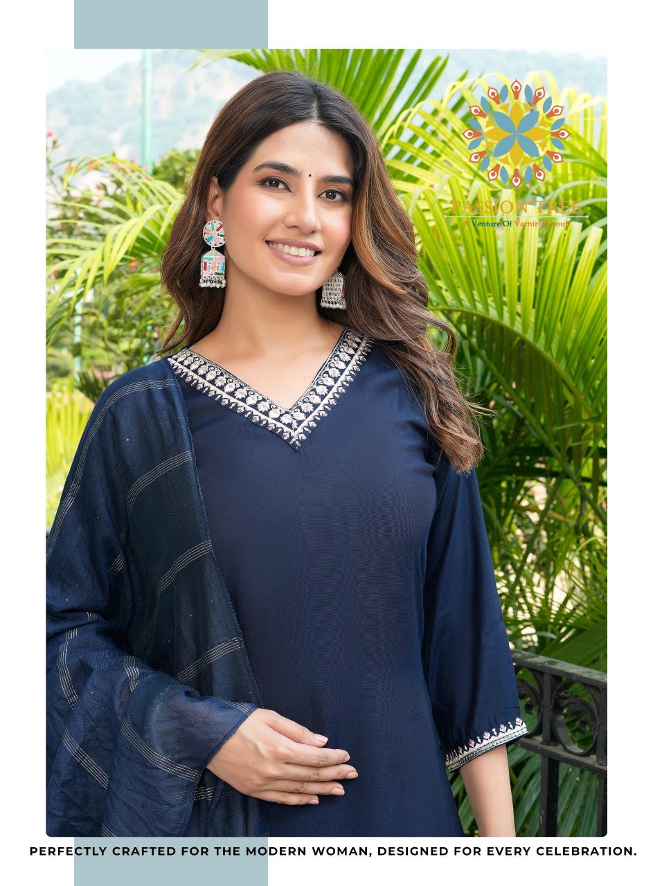 Passion Tree Mayra Vol 1 plain black kurti online india