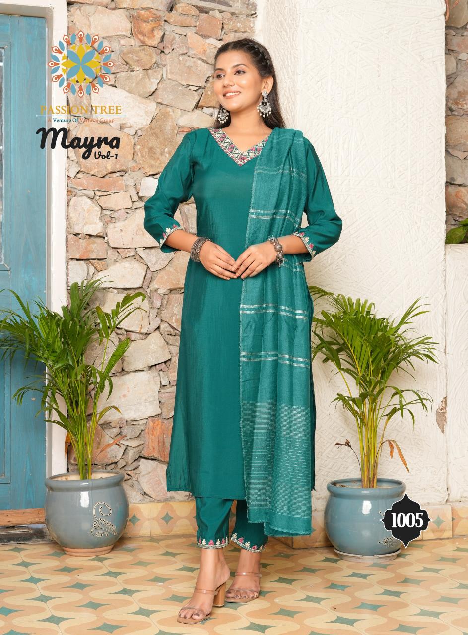 Passion Tree Mayra Vol 1 plain black kurti online india