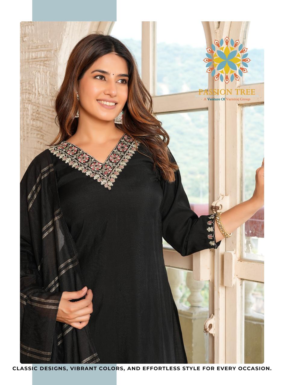 Passion Tree Mayra Vol 1 plain black kurti online india