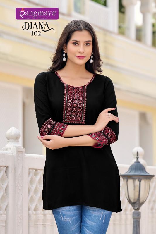 Rangmaya Diana plain short kurtis online india