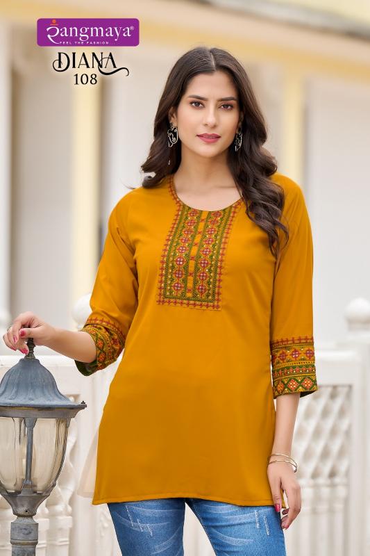 Rangmaya Diana plain short kurtis online india