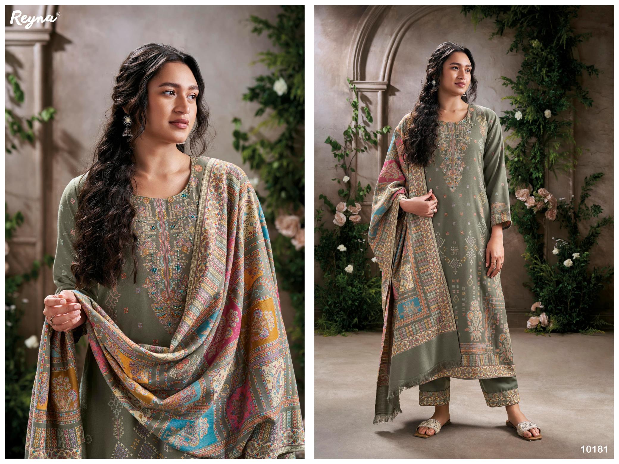 Reyna Ranika Pure Pashmina Jaquard Salwar Kameez Wholesale Catalog
