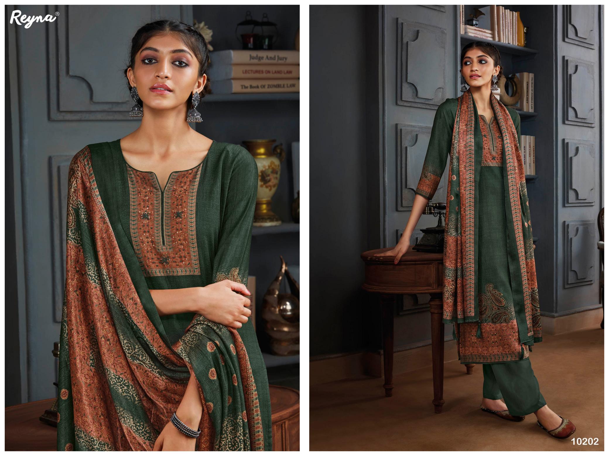 Reyna Sakhi Hits Pure Pashmina Salwar Kameez Wholesale Catalog