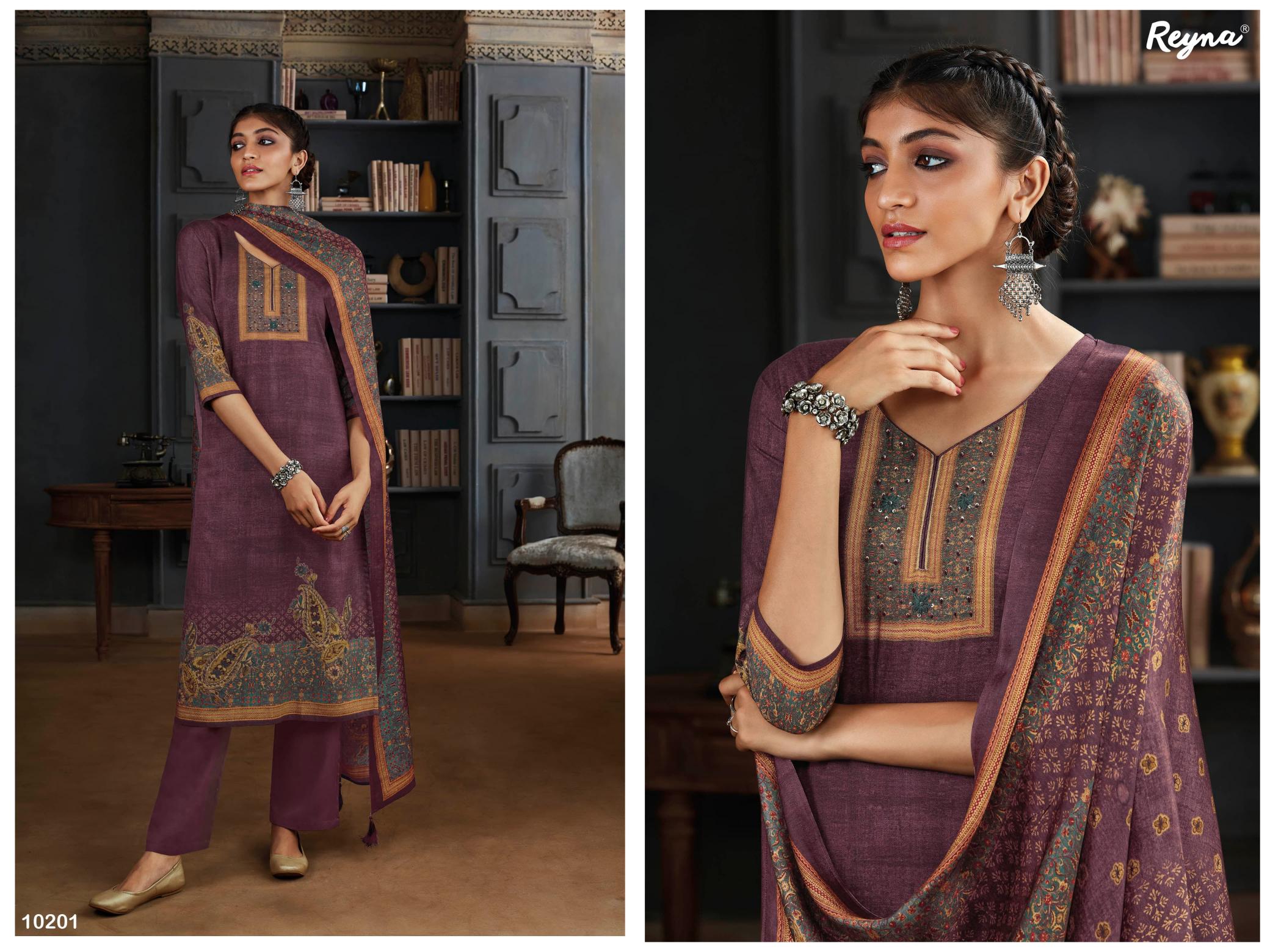 Reyna Sakhi Hits Pure Pashmina Salwar Kameez Wholesale Catalog