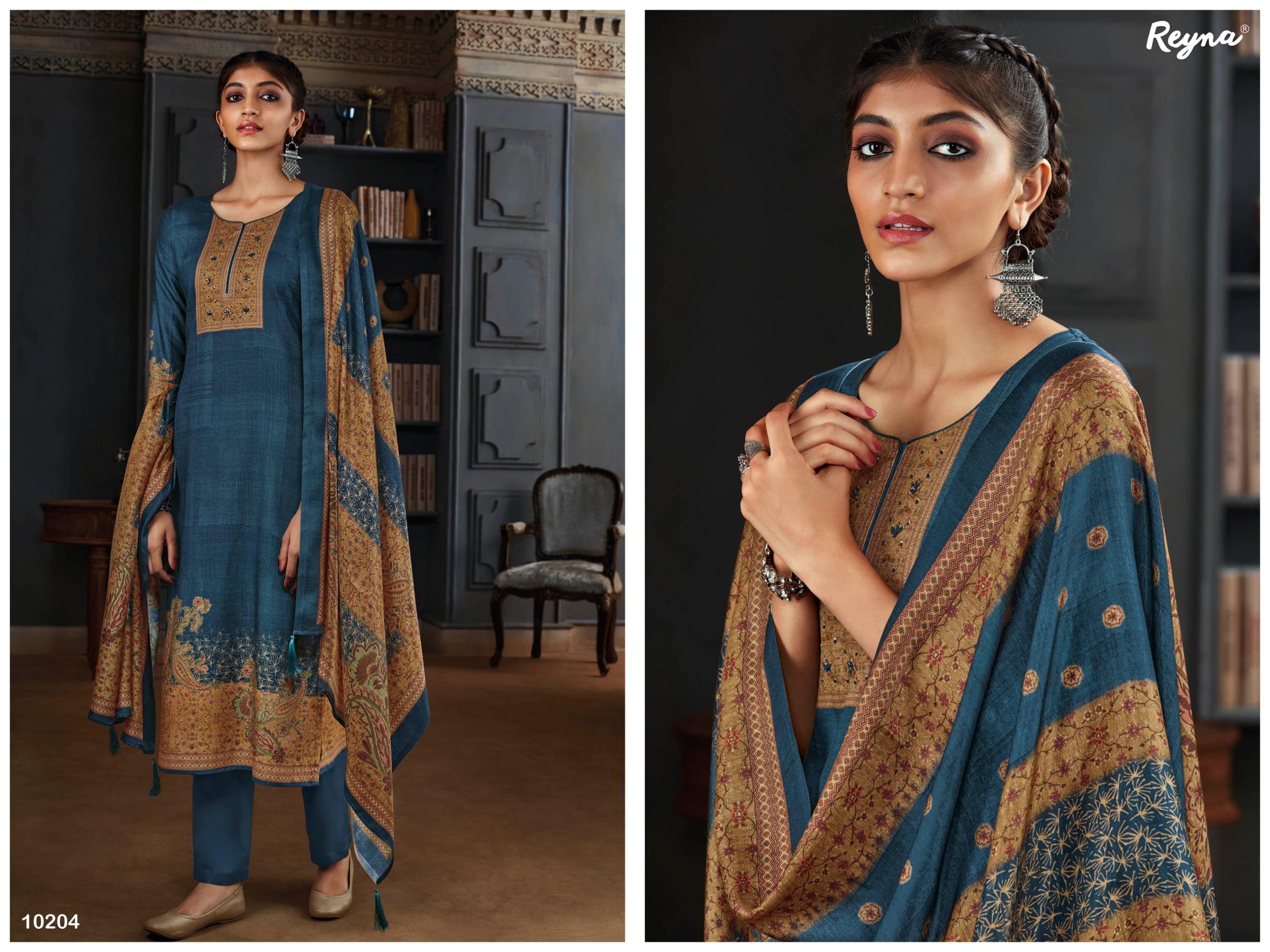 Reyna Sakhi Hits Pure Pashmina Salwar Kameez Wholesale Catalog
