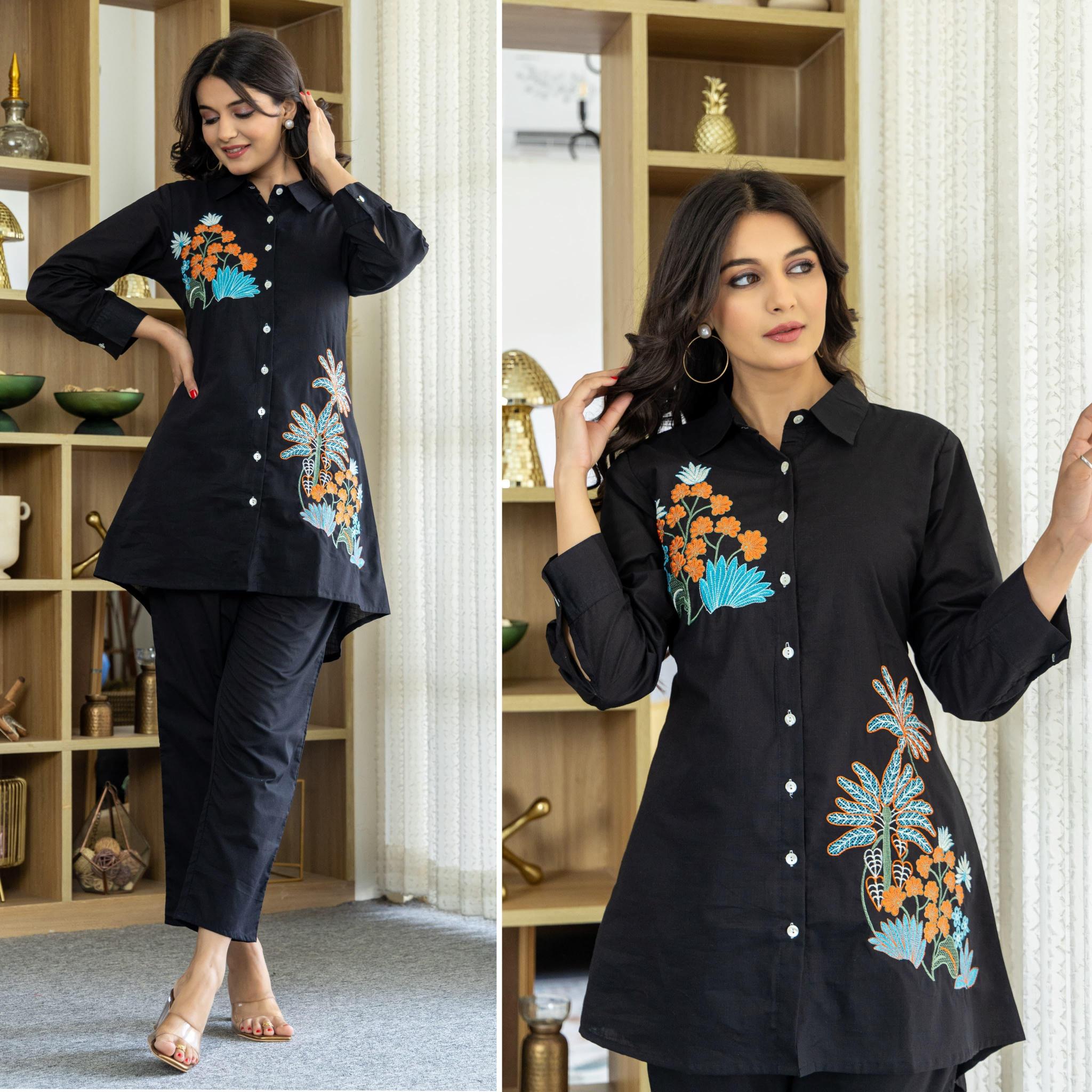 Sabella Cotton Palm Embroidery Co-ord Set Wholesale Catalog