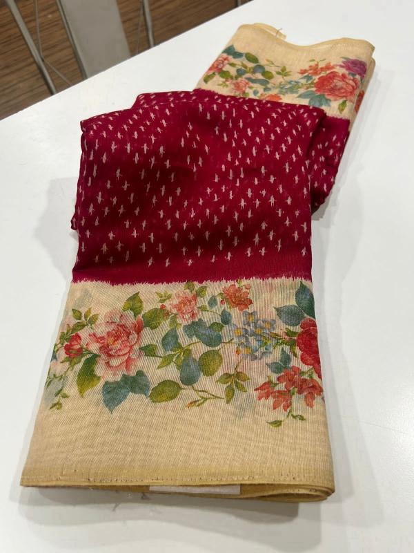 Sabella Linen Digital Print saree online india