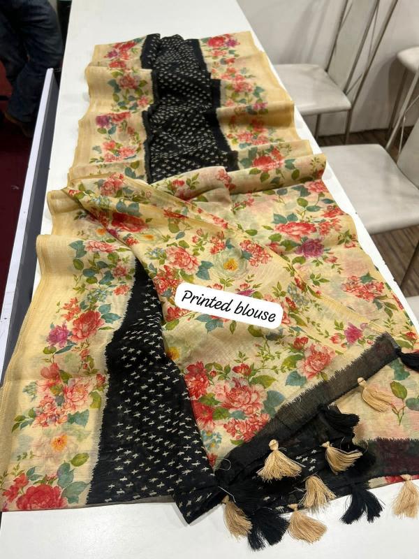 Sabella Linen Digital Print saree online india