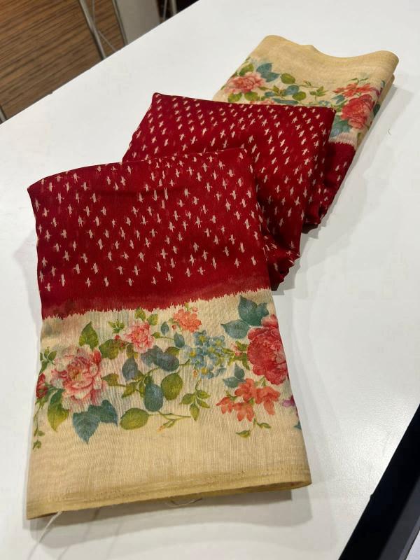 Sabella Linen Digital Print saree online india