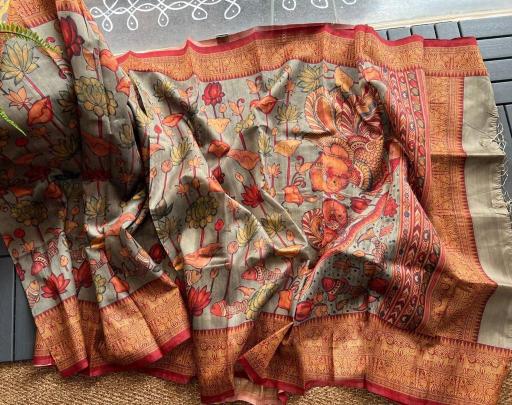 Sabella Linen Digital Print Vol 11 kalamkari sarees online india