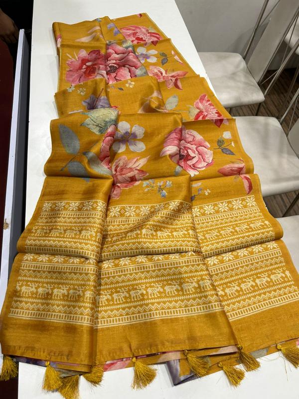 Sabella Premium and superior semi desi soft and smooth tussar saree fab india