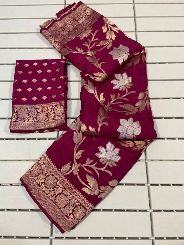 Sabella Pure Soft Khadi Georgette Vol 6 saree tassels online india