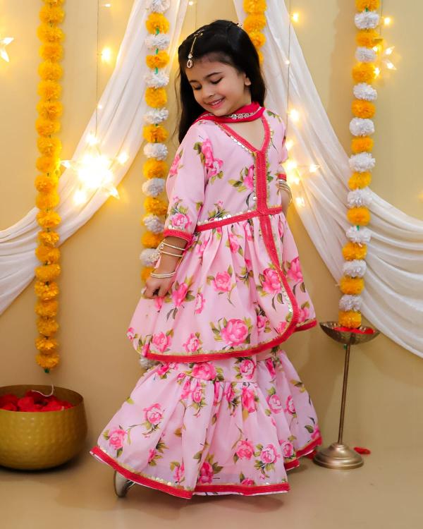 Sabella Stylish Round shape kurti with cotton lining and sharara Wholesale Catalog