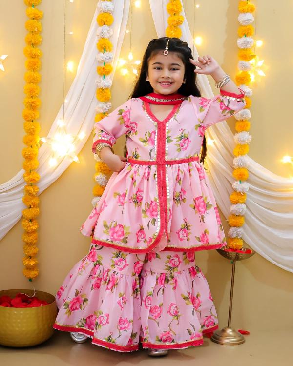 Sabella Stylish Round shape kurti with cotton lining and sharara Wholesale Catalog