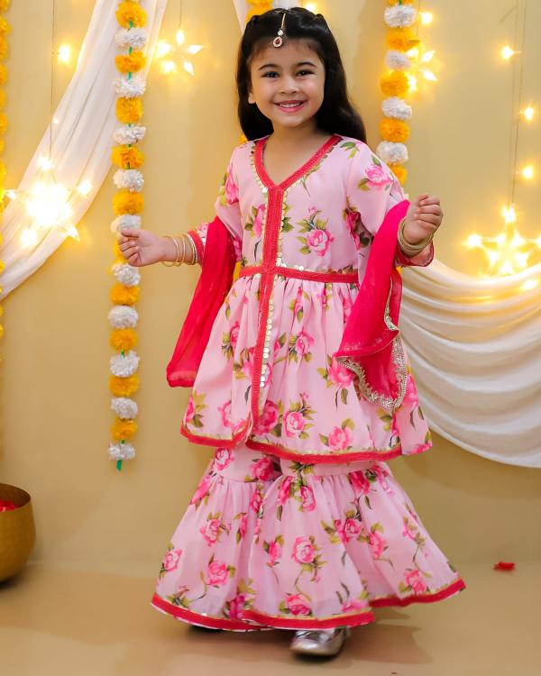 Sabella Stylish Round shape kurti with cotton lining and sharara Wholesale Catalog