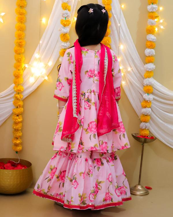 Sabella Stylish Round shape kurti with cotton lining and sharara Wholesale Catalog