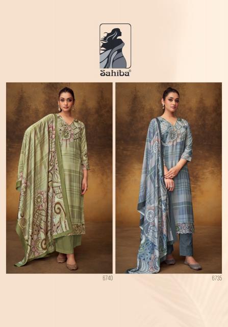 Sahiba Rosemarry Digital Printed With Hand Work Salwar Kameez Wholesale Catalog