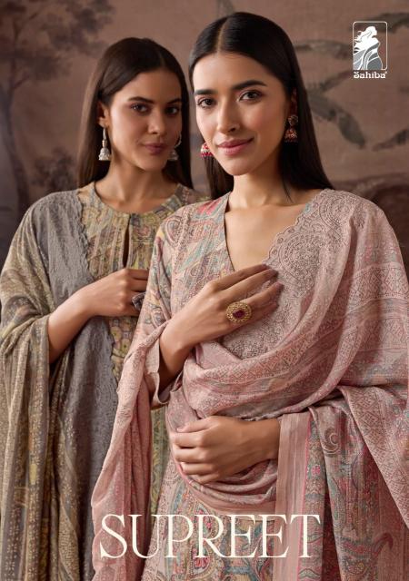 Sahiba Supreet Digital Printed With Hand Work Salwar Kameez Wholesale Catalog 