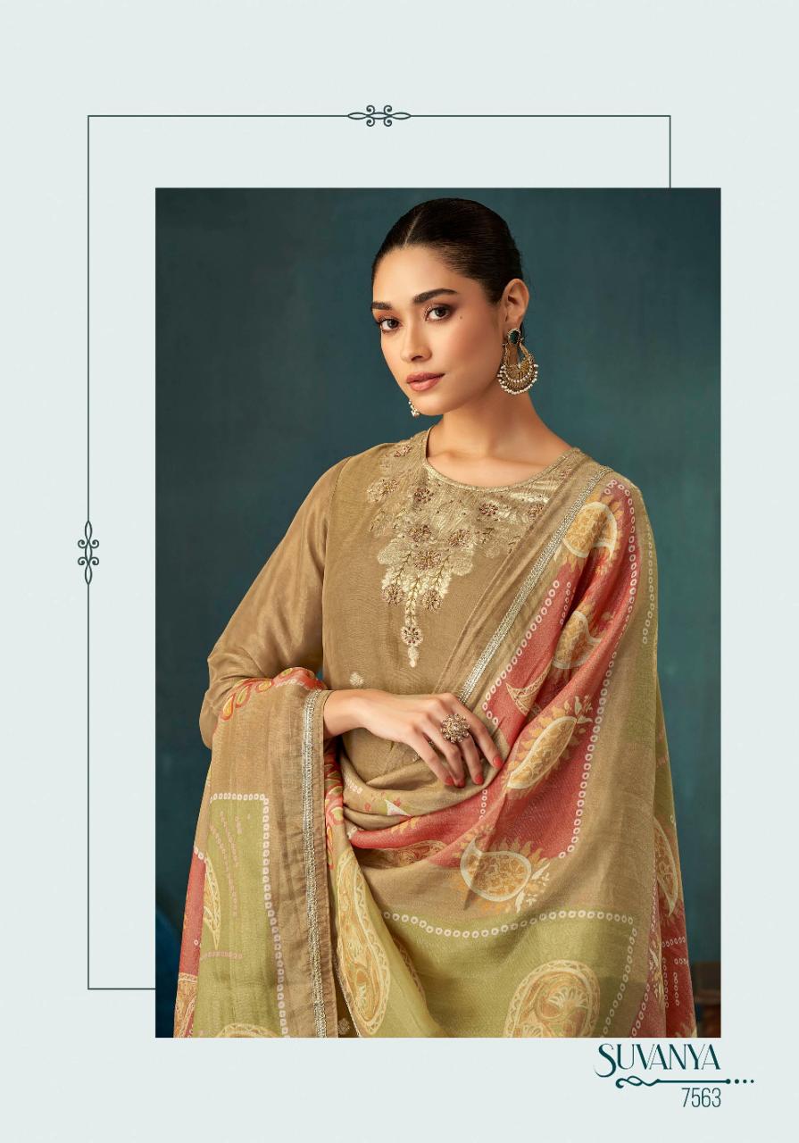 Sahiba Suvanya Fancy Jaquard Dyed With Hand Work Salwar Kameez Wholesale Catalog 