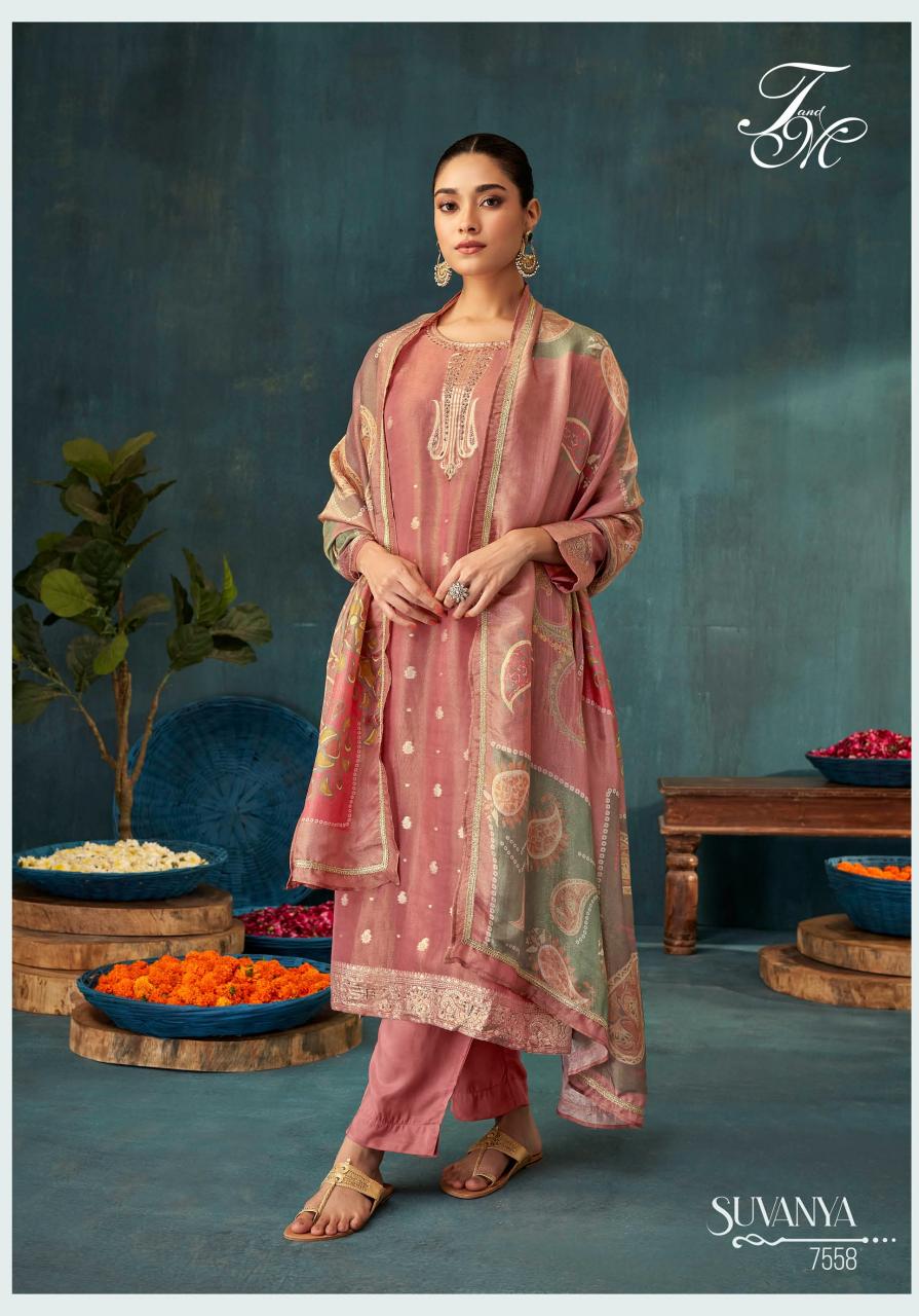 Sahiba Suvanya Fancy Jaquard Dyed With Hand Work Salwar Kameez Wholesale Catalog 