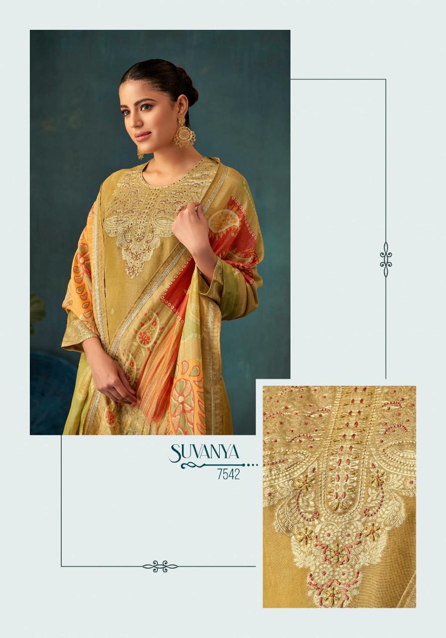 Sahiba Suvanya Fancy Jaquard Dyed With Hand Work Salwar Kameez Wholesale Catalog 