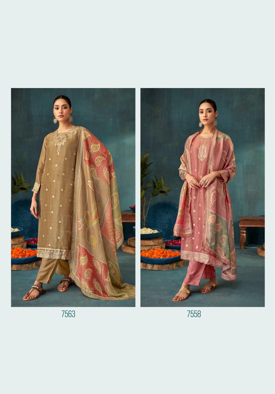 Sahiba Suvanya Fancy Jaquard Dyed With Hand Work Salwar Kameez Wholesale Catalog 