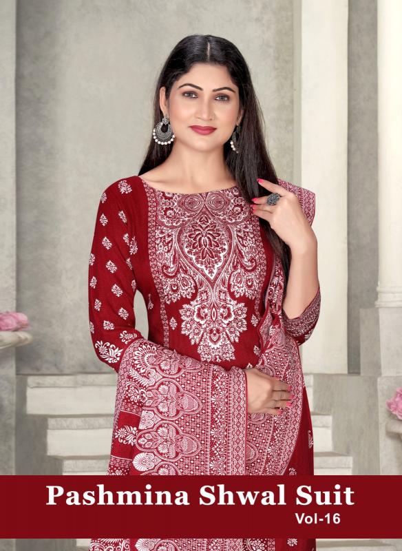 SAT Pashmina Shwal Suit Vol-16 – Dress Material - Wholesale Catalog