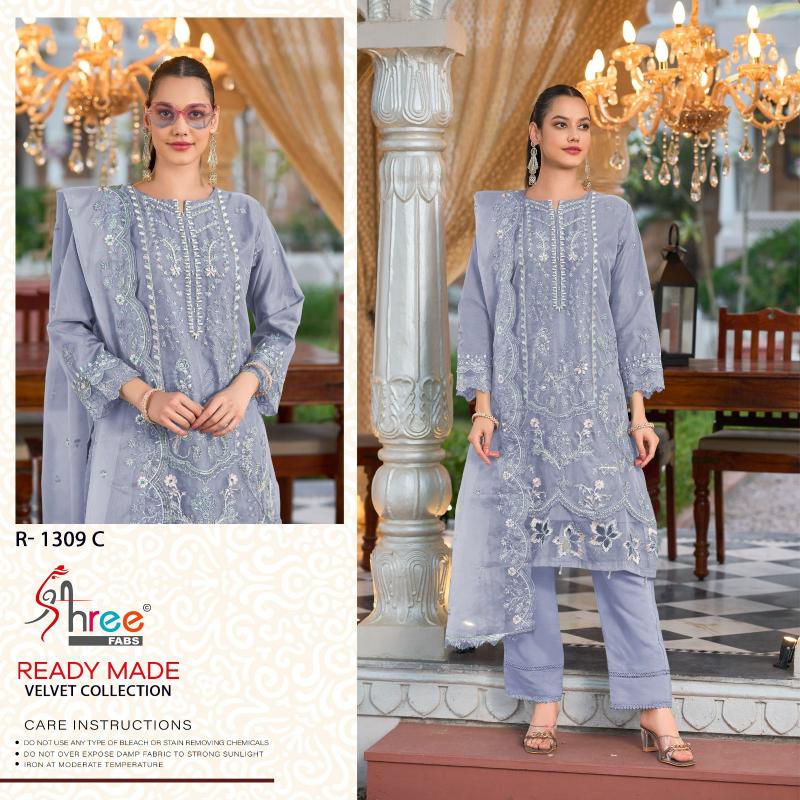 Shree Fabs 1309 ABCD organza embrodairy Salwar Kameez Wholesale catalog