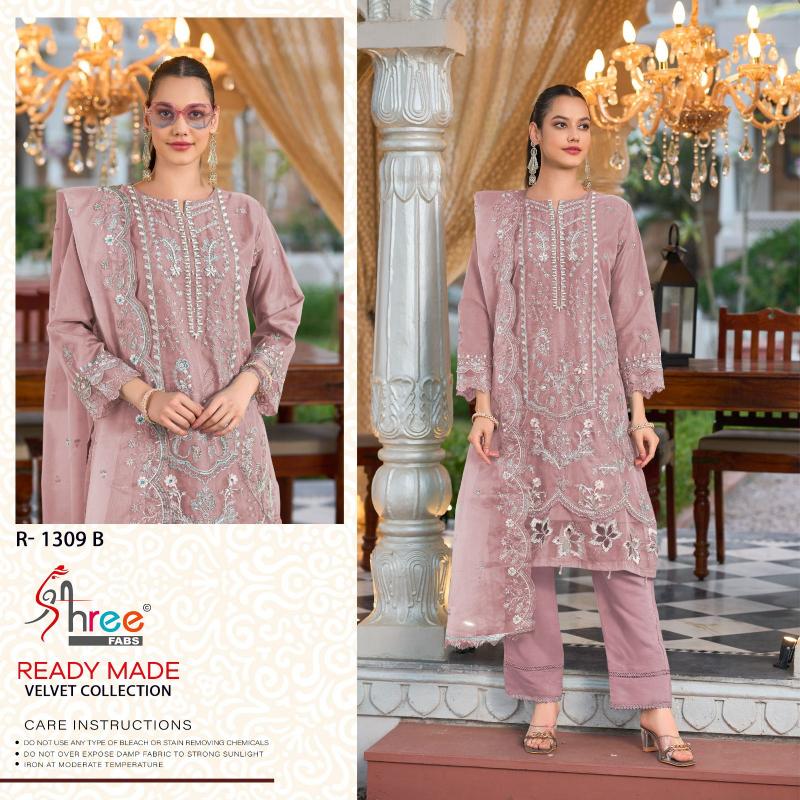 Shree Fabs 1309 ABCD organza embrodairy Salwar Kameez Wholesale catalog
