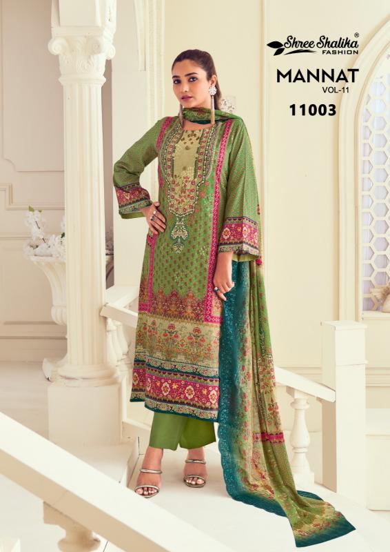 Shree Shalika Mannat Vol 11 Cotton Lawn Digital Print with Emboridery Salwar Kameez Wholesale Catalog