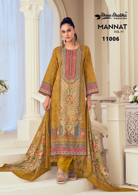 Shree Shalika Mannat Vol 11 Cotton Lawn Digital Print with Emboridery Salwar Kameez Wholesale Catalog