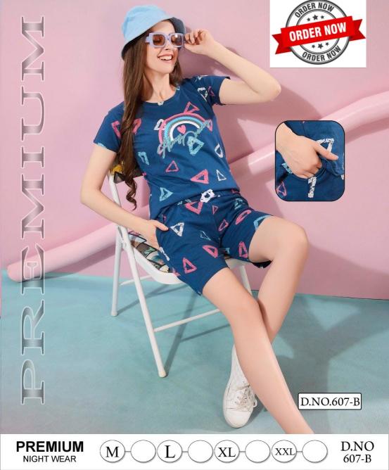 SUMMER SPECIAL SHORTS 2PC VOL.PC-607 Night suits Wholesale catalog