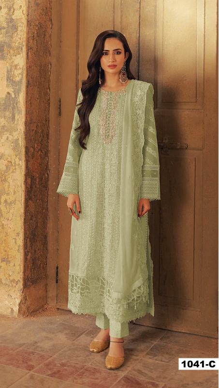 Super Hit 1041 Faux Georgette Pakistani Suit Wholesale Catalog
