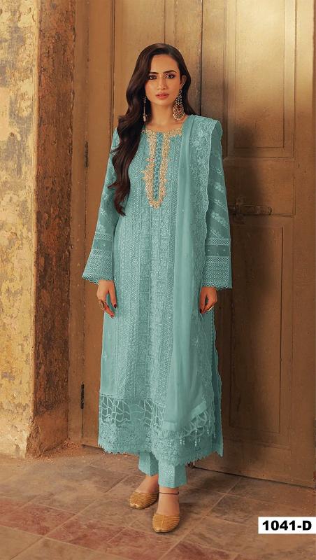 Super Hit 1041 Faux Georgette Pakistani Suit Wholesale Catalog