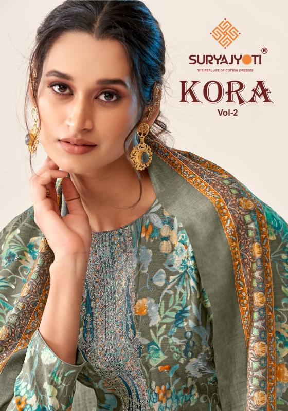 Suryajyoti Kora Vol-2 – Embroidered Dress Material - Wholesale Catalog