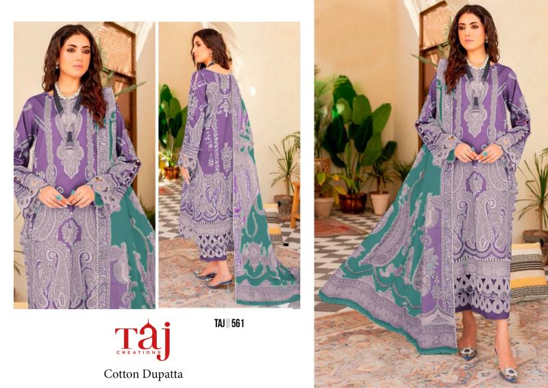 Taj 561 Hit Design Chiffon Dupatta Pakistani Suits Wholesale Catalog