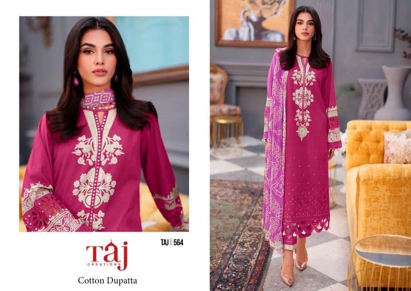 Taj 564 To 566 Chiffon Dupatta Pakistani Suits Wholesale Catalog