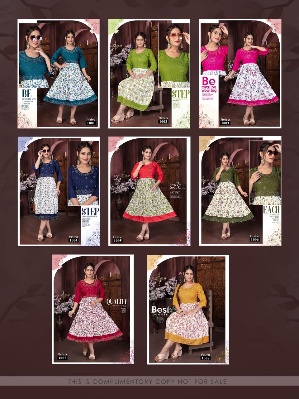 Trendy Antra Reyon Screen Print Kurti Wholesale Catalog