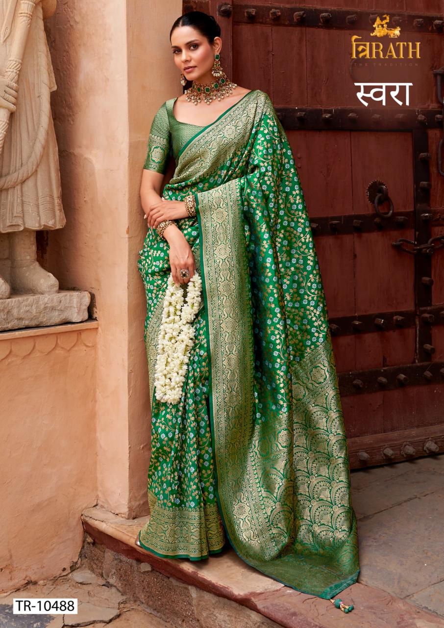 Trirath Swara Banarasi Silk Fancy Saree Wholesale Catalog
