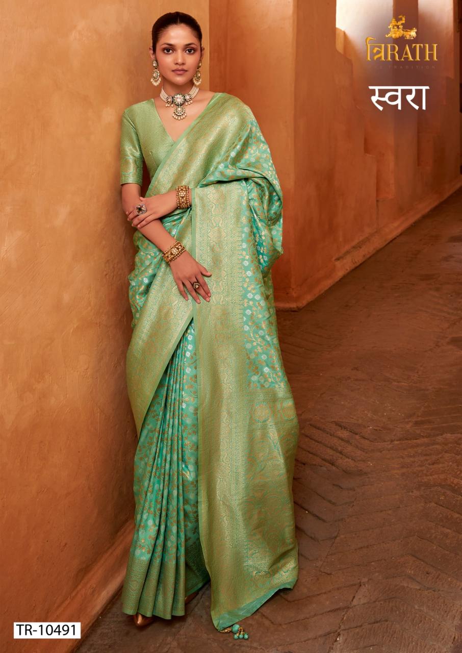 Trirath Swara Banarasi Silk Fancy Saree Wholesale Catalog