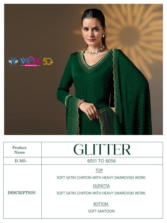 Vipul Glitter Chiffon Salwar Kameez Wholesale Catalog