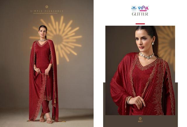 Vipul Glitter Chiffon Salwar Kameez Wholesale Catalog