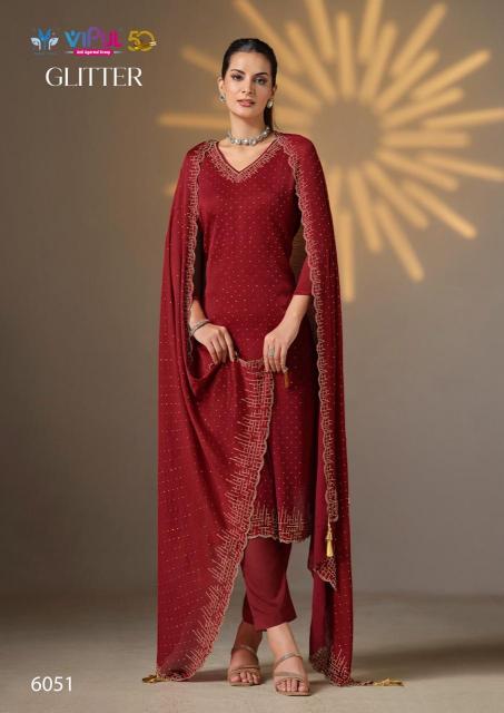 Vipul Glitter Chiffon Salwar Kameez Wholesale Catalog