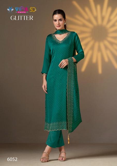 Vipul Glitter Chiffon Salwar Kameez Wholesale Catalog