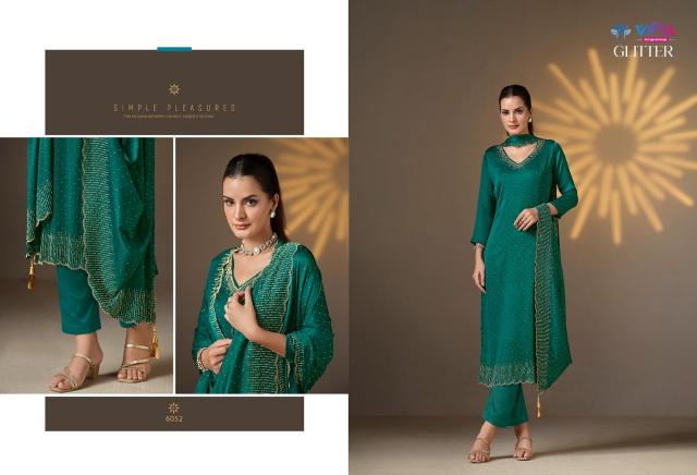 Vipul Glitter Chiffon Salwar Kameez Wholesale Catalog