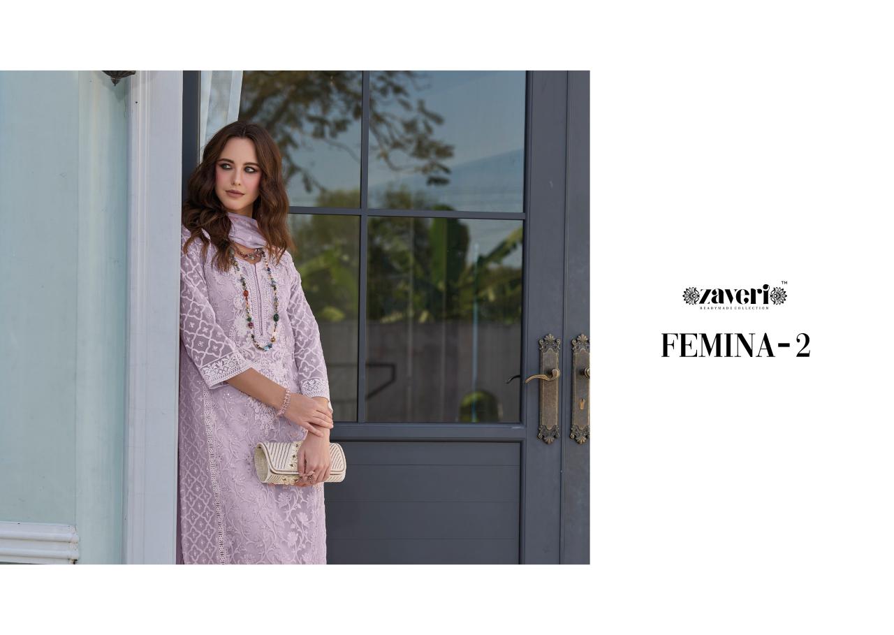 Zaveri Femina Vol 2 Color Edition 1 Soft organza with fancy embroidery Salwar Kameez Wholesale Catalog