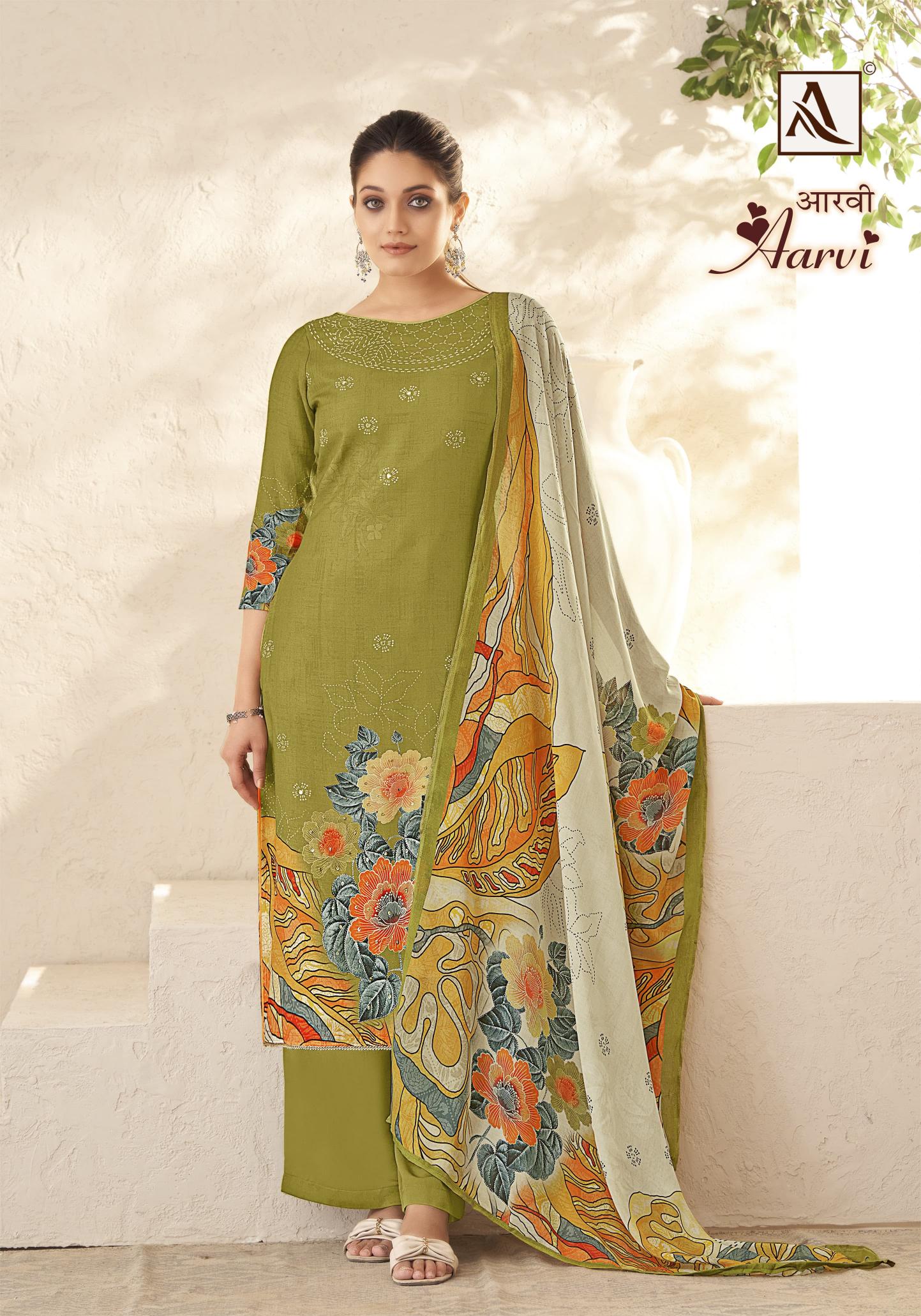 Alok Aarvi wholesale dealer of dress material in surat
